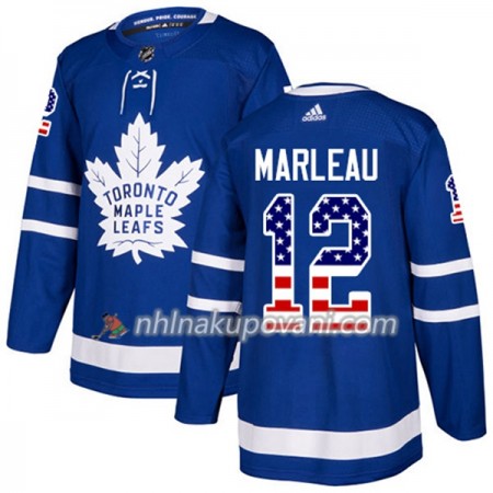 Toronto Maple Leafs Dresy Patrick Marleau 12 2017-2018 USA Flag Fashion Modrá Adidas Authentic - Pánské